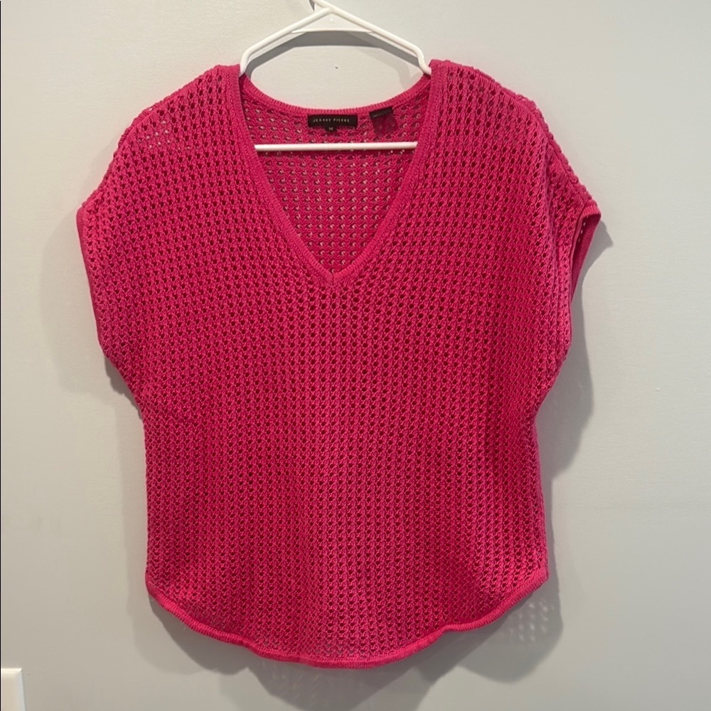 JEANNE PIERRE Pink Boxy Knit Blouse